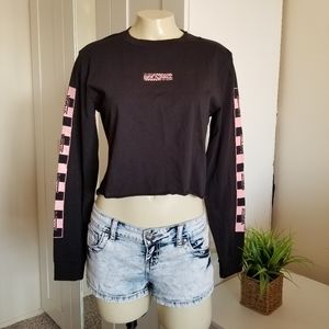 VANS Black Long Sleeve Crop Top